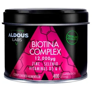 Aldous Labs Biotina Zinc Selenio Vitamina D3 y Vitamina E 250mg 400comp