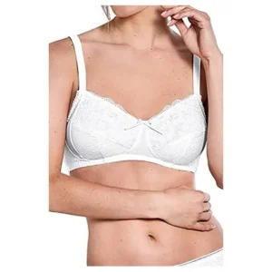 Amoena Amanda Cordless Mastectomy Bra White 85A 1-piece