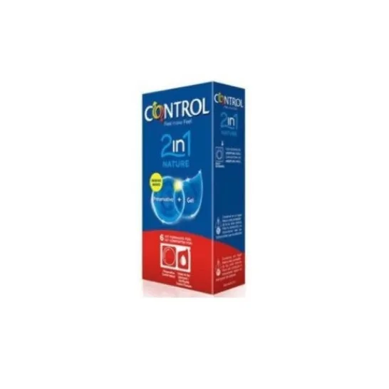 CONTROL Nature 2 In 1 Condom + Gel 6u