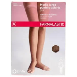 Farmalastic Long Compression Stocking Normal Open-Toe Camel T-M