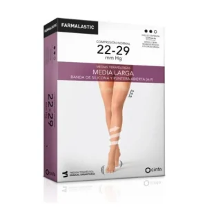 Farmalastic Medium Long Compression Normal Open Toe Black T-G