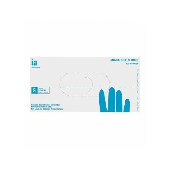 INTERAPOTHEK Guantes Nitrilo Sin Polvo Talla S 100uds
