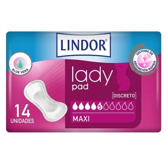 Women Lindor Lady Pad Compresses Maxi 14uds