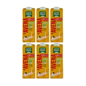 NATURGREEN Pack Bebida de Avena Bio Sin Azúcares Añadidos 6x1L