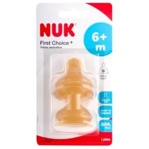 Nuk latex nipple wide mouth T2 orifice M 2uts