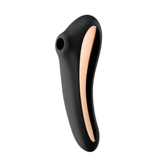 SATISFYER Dual Kiss Vibrador de Aire Negro Negro con App 1ud