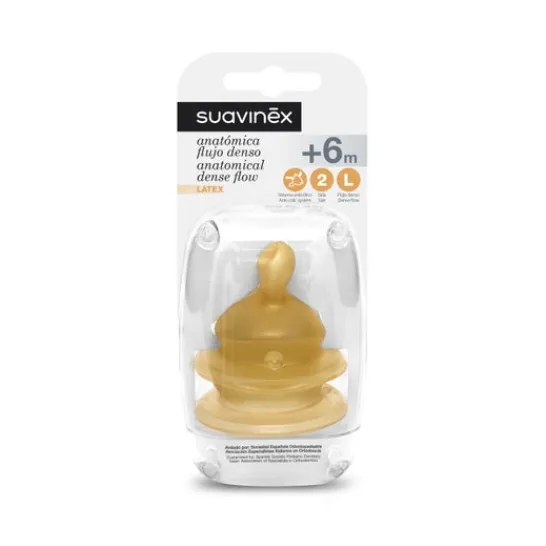 Suavinex latex nipple wide anatomic mouth anatomical Size 2 hole L 2uts