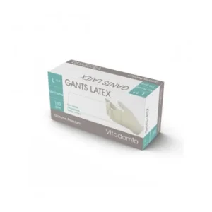 Vitadomia Guantes de Látex Sin Polvo M 7/8 100uds