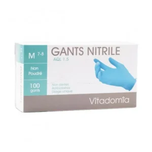 Vitadomia Nitrile Glove Powder Free Size S 6-7 100uts